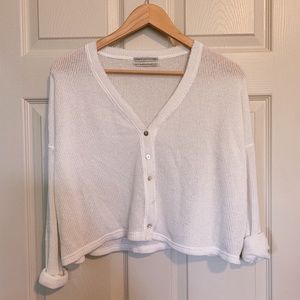 URBAN OUTFITTERS WHITE BUTTON DOWN SWEATER